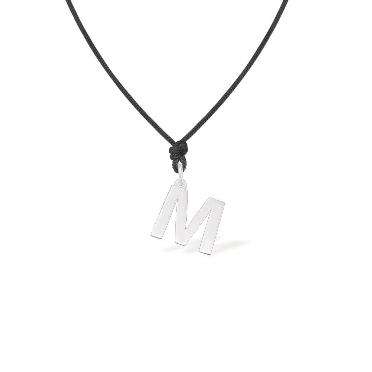 Pandant Litera M aur alb 14K