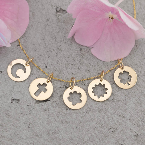 Pandant Banut Soare aur galben 14K