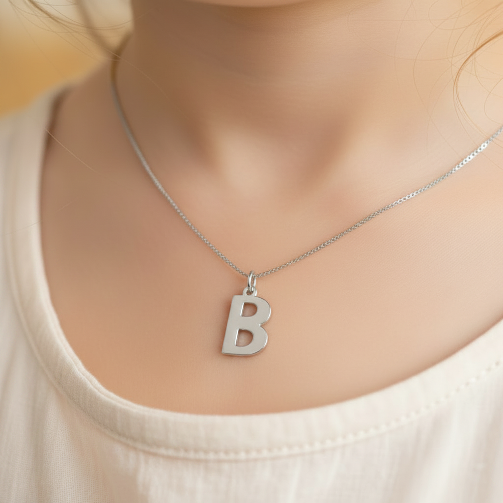 14K yellow gold Letter B pendant