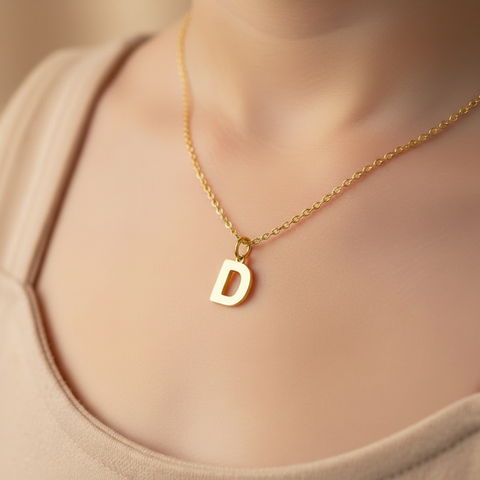 Pandant Litera D aur galben 14K
