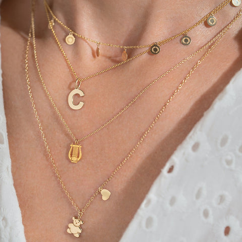 Pandant Litera C aur galben 14K