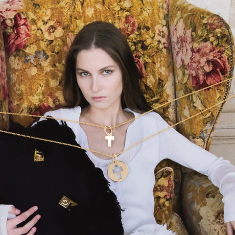 14K yellow gold Snowflake pendant