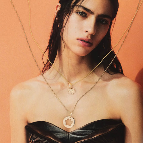 14K yellow gold Snowflake pendant