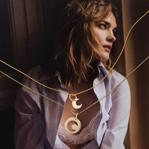 Pandant Luna aur galben 14K