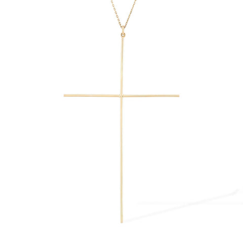 Pandant Cruce Maxi aur galben 14K