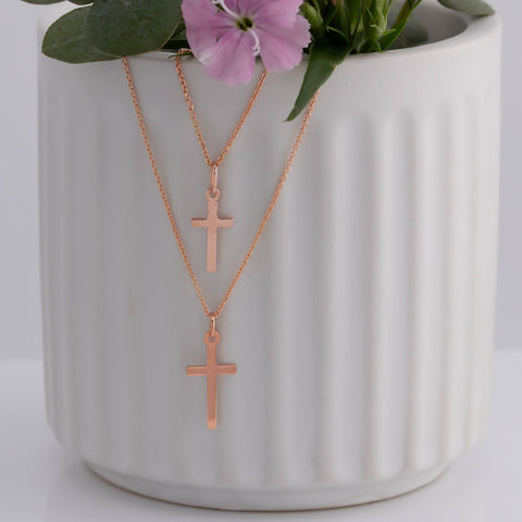Cross pendant 14K rose gold
