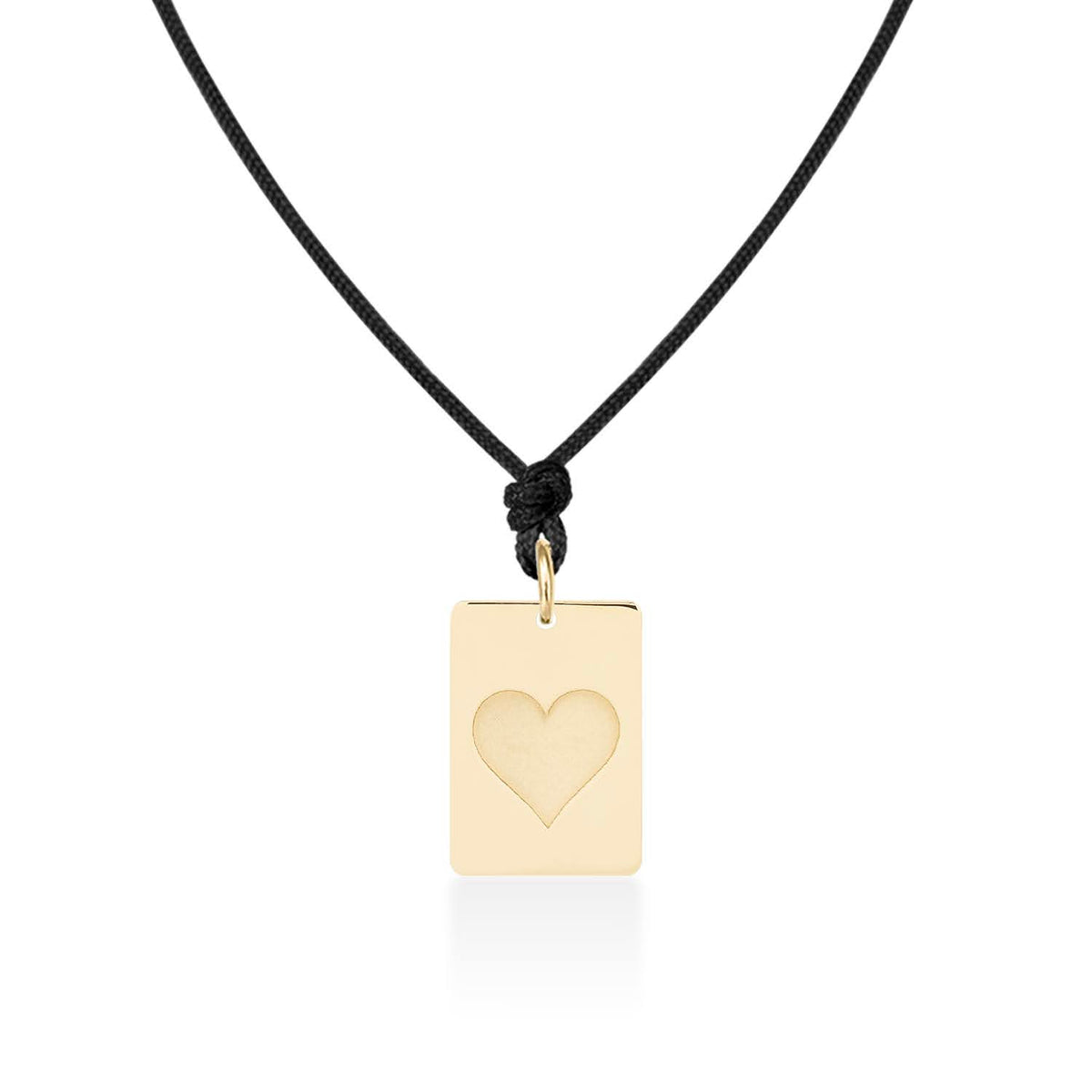 Pandant Inima Rosie Poker aur galben 14K