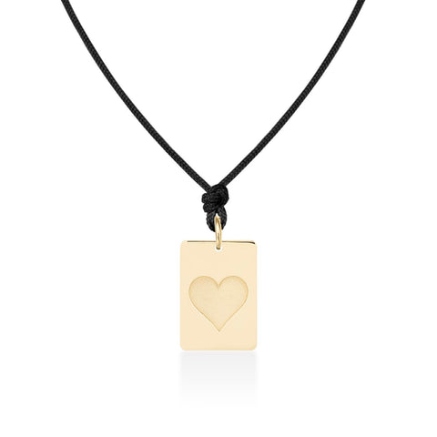 Pandant Inima Rosie Poker aur galben 14K