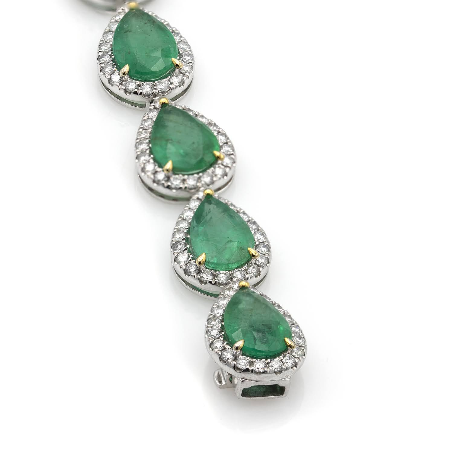 Pear Cut Emerald 18.55ct & Diamonds 2.96ct Bracelet – London Collection