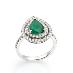 Pear Emerald 1.33ct and Diamonds 0.69ct Ring – London Collection