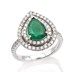 Pear Emerald 1.33ct and Diamonds 0.69ct Ring – London Collection