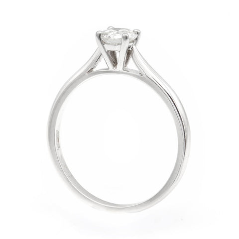Inel de logodna solitaire cu diamant 0.50ct din aur alb de 18K