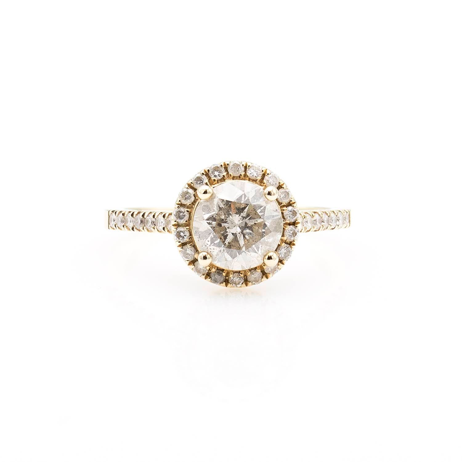 Inel Solitaire 1,20 ct și Halo Diamonds 0,43 ct – Colecția Londra