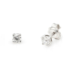 Round Brilliant 0.12ct Diamond 4 Claw Stud Earrings - London Collection