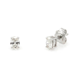 Oval Brilliant 1.02ct Diamond 4 Claw Stud Earrings - London Collection