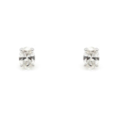Oval Brilliant 1.02ct Diamond 4 Claw Stud Earrings - London Collection