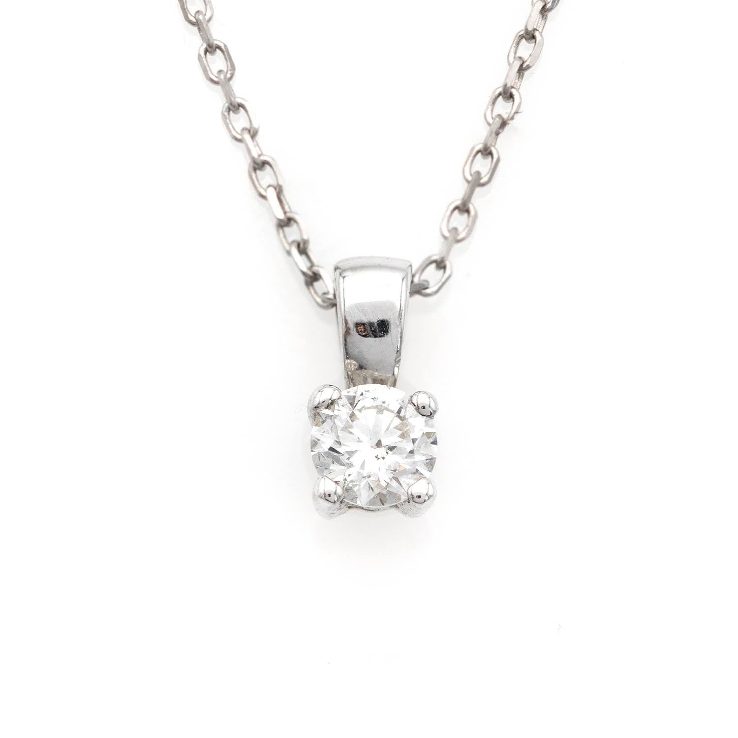 Solitaire 0.30ct Round Brilliant 4 Claw Diamond Pendant –  London Collection