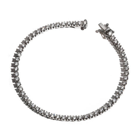 Stresa | Bratara Tennis cu Diamante Naturale Albe 3.05ct, aur alb 18k