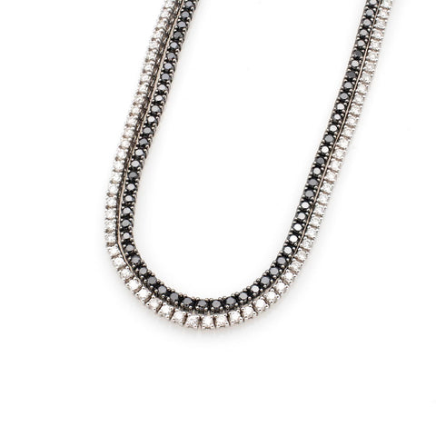 Colier Tennis cu diamante 4.10ct din aur alb rodiat de 18K