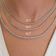 Round Brilliant White Diamonds 6.00ct Tennis Finesse Necklace – London Collection