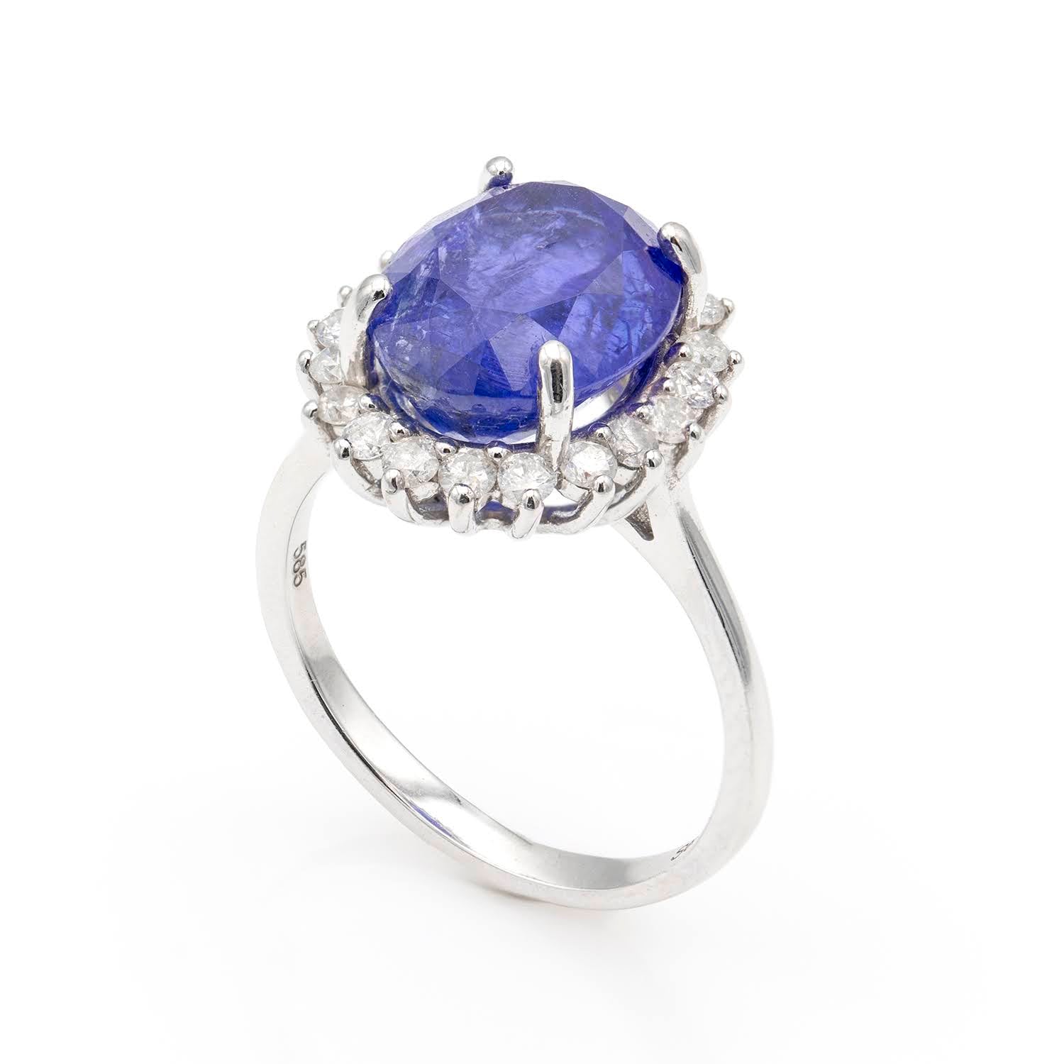 Inel de tanzanit și diamant – Colecția Paris