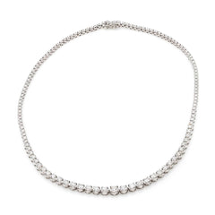 Round Brilliant White 8.00ct Diamonds Tennis Princess Necklace Graduated – London Collection