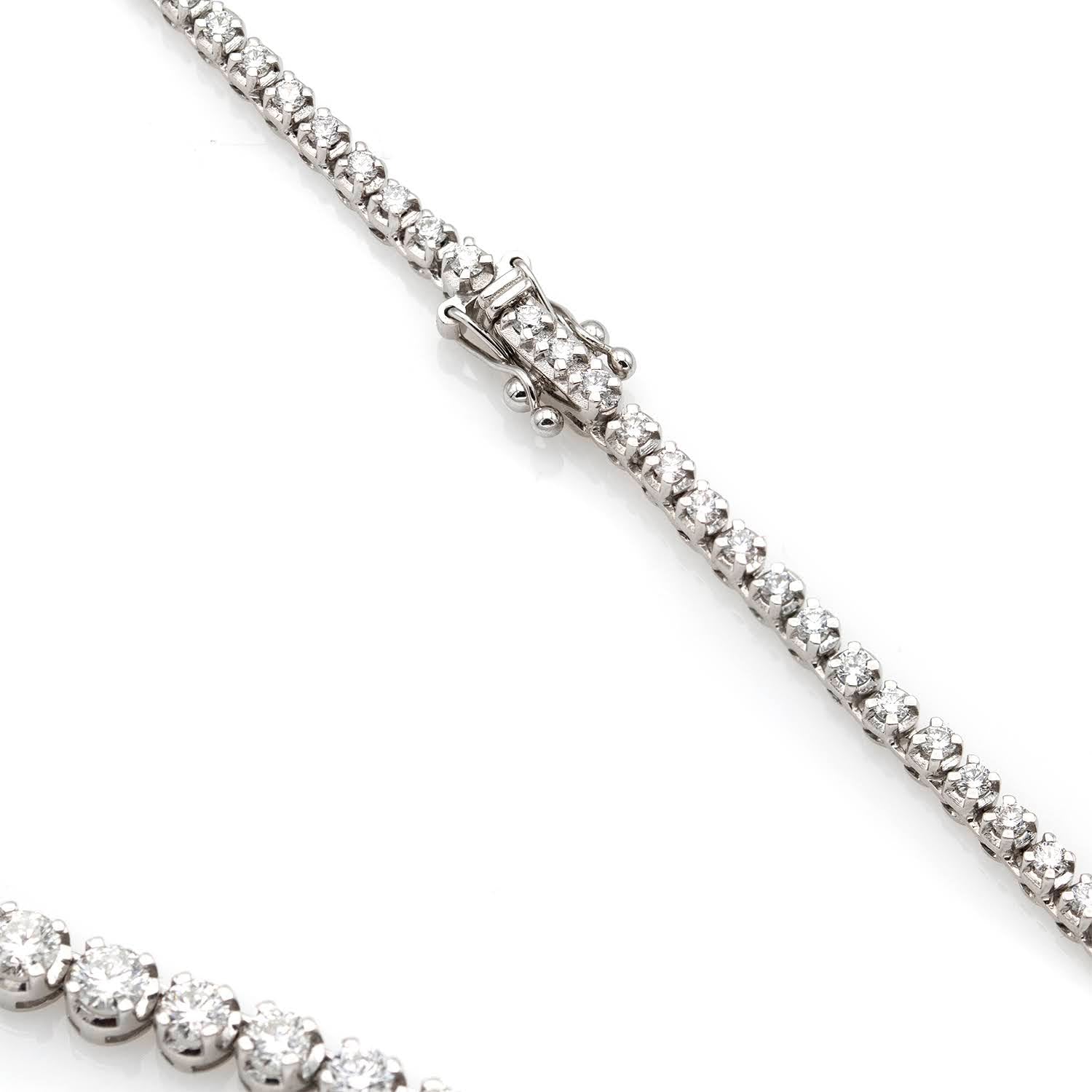 Round Brilliant White 8.00ct Diamonds Tennis Princess Necklace Graduated – London Collection