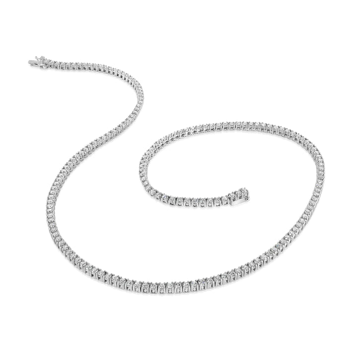 Round Brilliant White Diamonds 6.00ct Tennis Finesse Necklace – London Collection