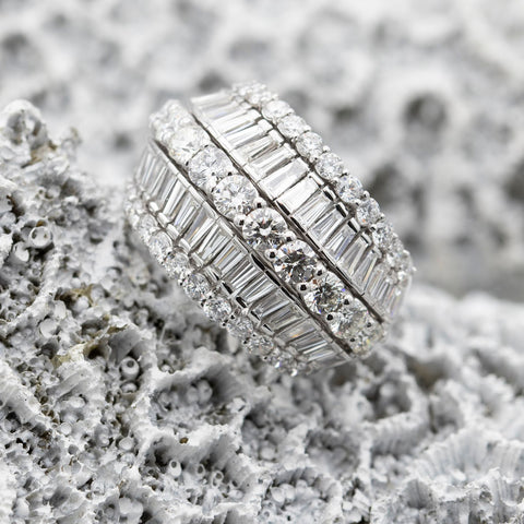 Inel Bombei diamante 3.64ct din aur alb de 18K