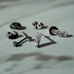 Trilogy Tiny Diamond 0.18ct Studs  – Milan Collection