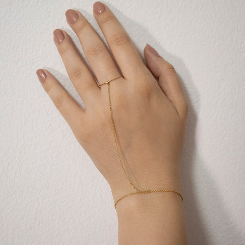Inel Essential & Bratara simpla aur galben 14K