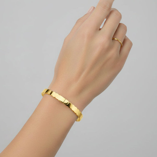 Bratara fixa spic de grau din aur galben 18K