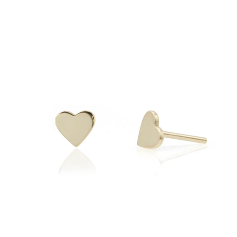 14K yellow gold heart earrings