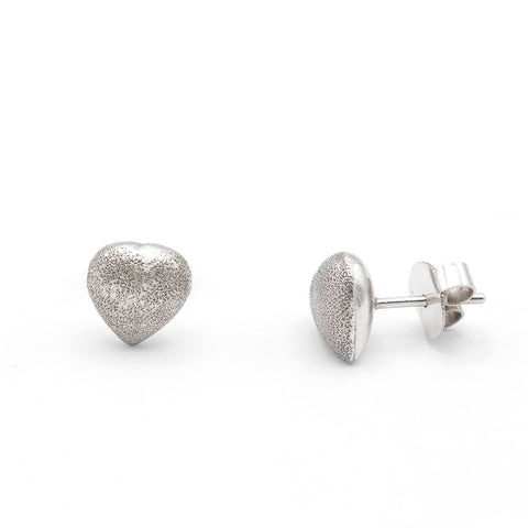 Heart earrings 18K white gold
