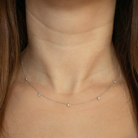 18k yellow gold 3D Star pendant chain with 1.25mm diamonds