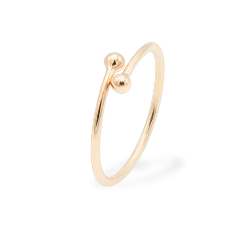Inel Dot din aur roz de 14K