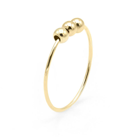 Ring 3 Balls 14K yellow gold
