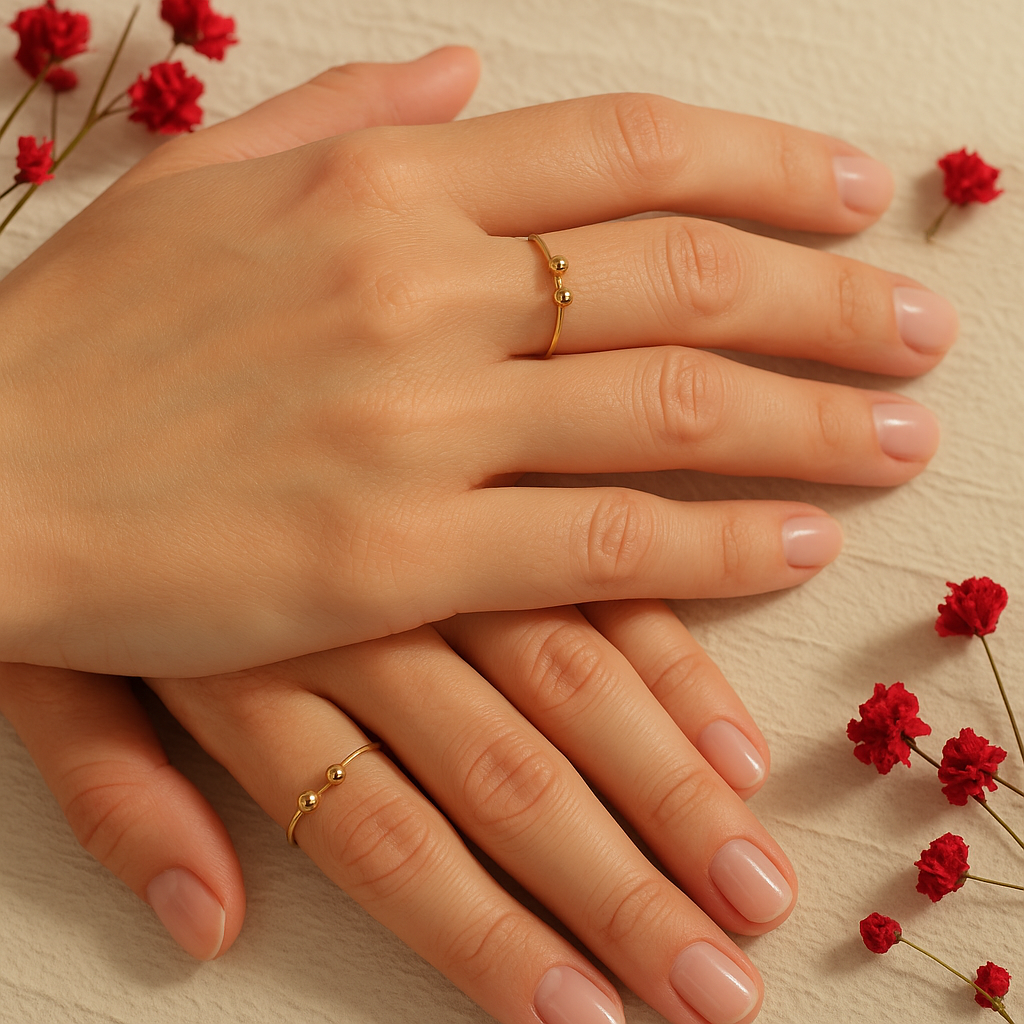 14K rose gold Dot ring