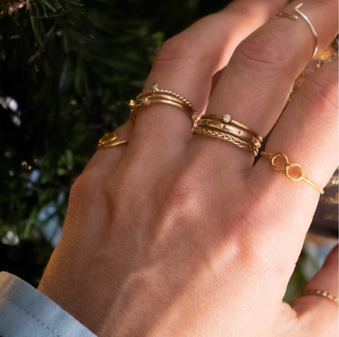 Inel cu Safir din aur galben de 14K