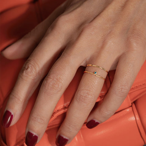 BlueDia Twisted 14K yellow gold ring