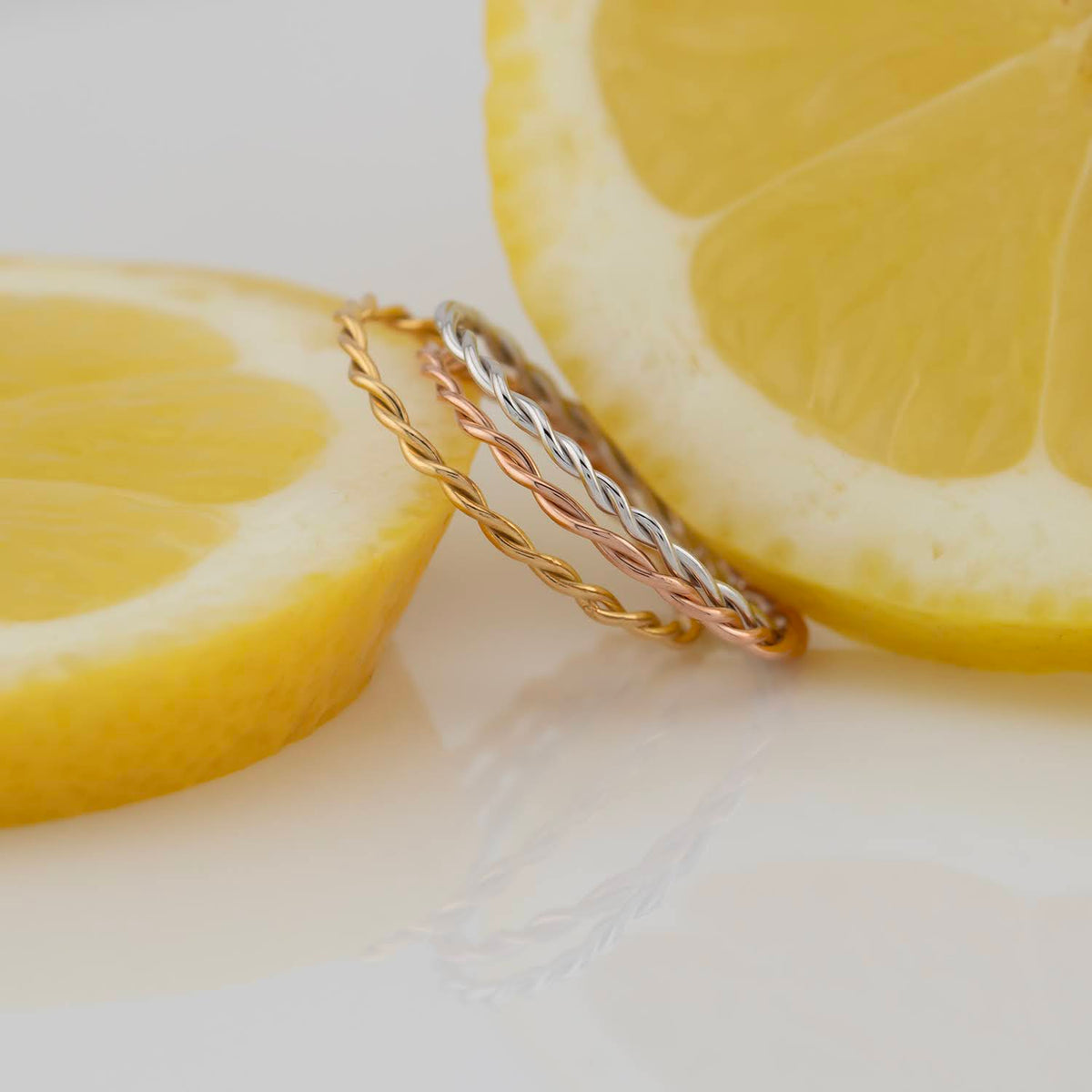 Twisted 14K yellow gold ring