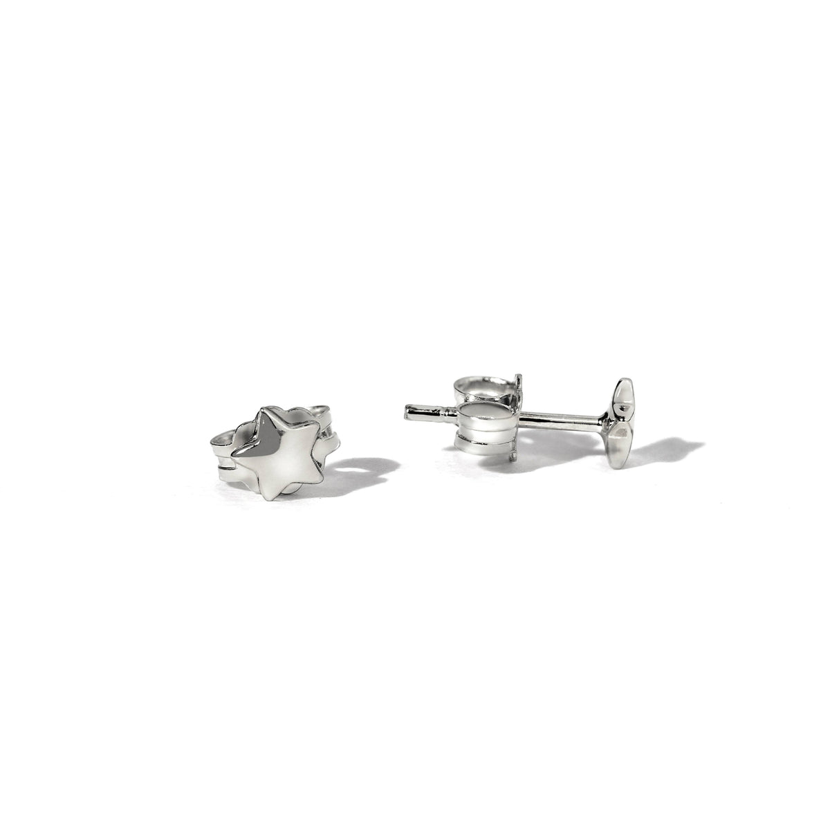 18K white gold Star earrings