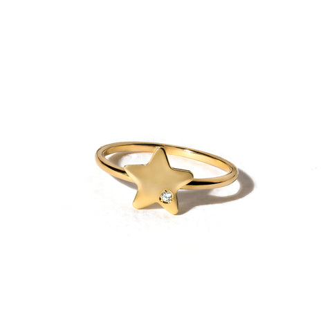 18K yellow gold Star ring