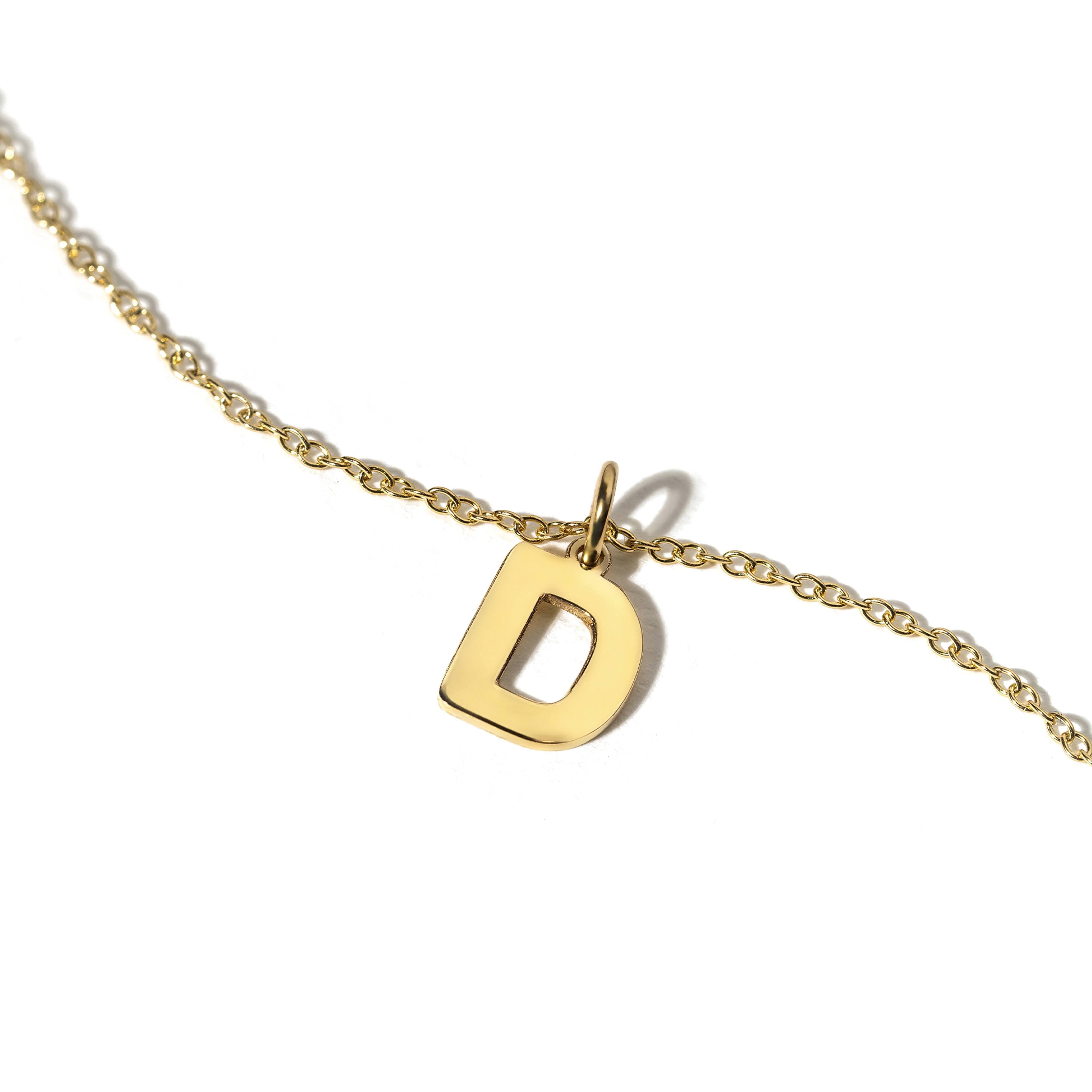 Pandant Litera D aur galben 14K colectia ALFABET