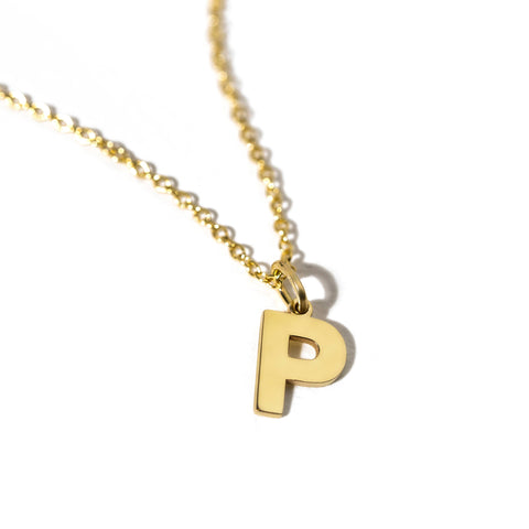 Pandant Litera P aur galben 14K colectia ALFABET