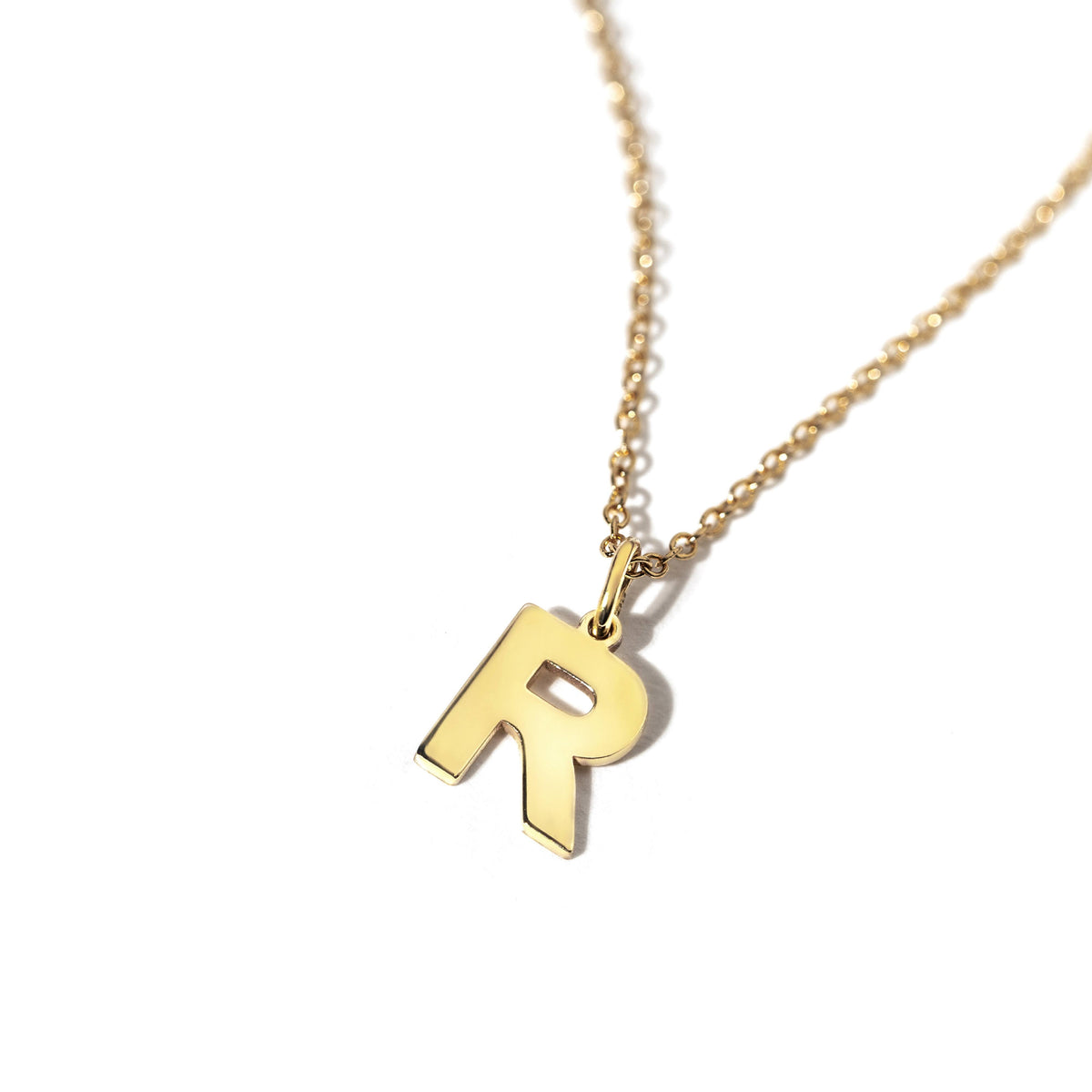 Pandant Litera R aur galben 14K colectia ALFABET