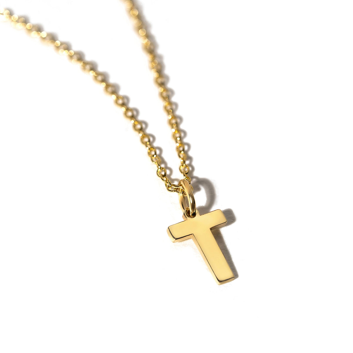 Pandant Litera T aur galben 14K colectia ALFABET