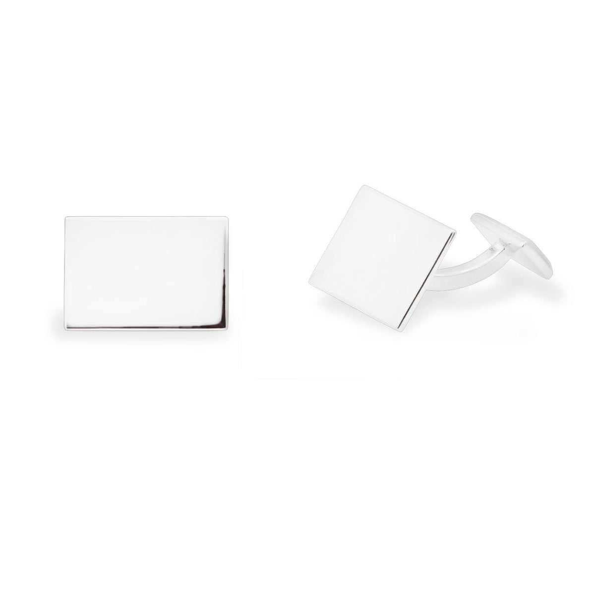 Set of rectangular silver 925 cufflinks