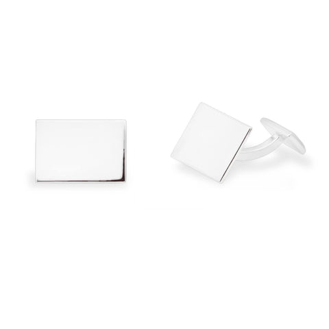 Set of rectangular silver 925 cufflinks