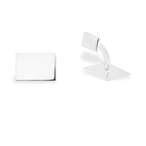 Set of rectangular silver 925 cufflinks